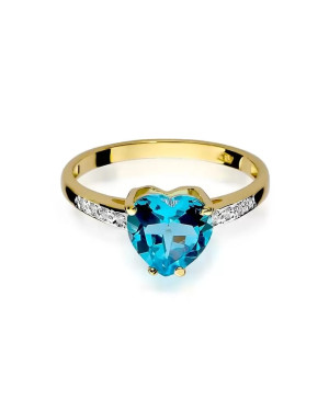 Złoty Pierścionek 14k z diamentem topaz 1,20ct