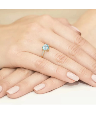 14k Gold Ring with Topaz Diamond 1.20ct