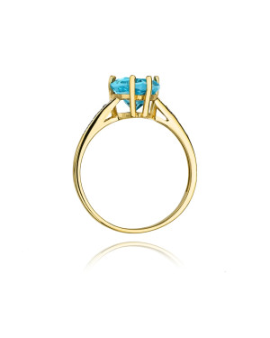 Złoty Pierścionek 14k z diamentem topaz 1,20ct