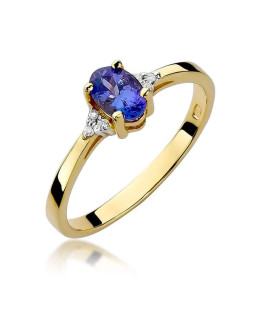 Gold Ring 14k with diamond sapphire 0.70ct