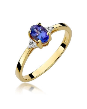 Gold Ring 14k with diamond sapphire 0.70ct