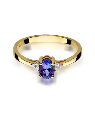 Gold Ring 14k with diamond sapphire 0.70ct