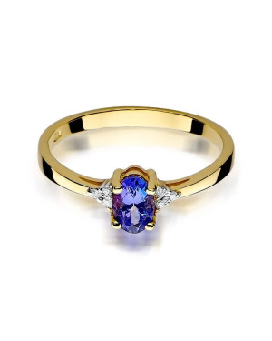 Gold Ring 14k with diamond sapphire 0.70ct