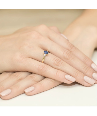 Gold Ring 14k with diamond sapphire 0.70ct