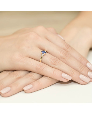 Gold Ring 14k with diamond sapphire 0.70ct