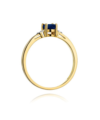 Gold Ring 14k with diamond sapphire 0.70ct