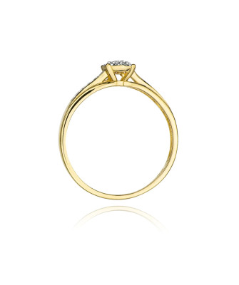 Złoty Pierścionek 14k z diamentem brylant 0,13ct