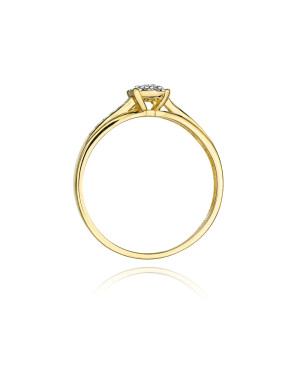 Złoty Pierścionek 14k z diamentem brylant 0,13ct