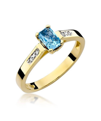 Złoty Pierścionek 14k z diamentem topaz 0,65ct