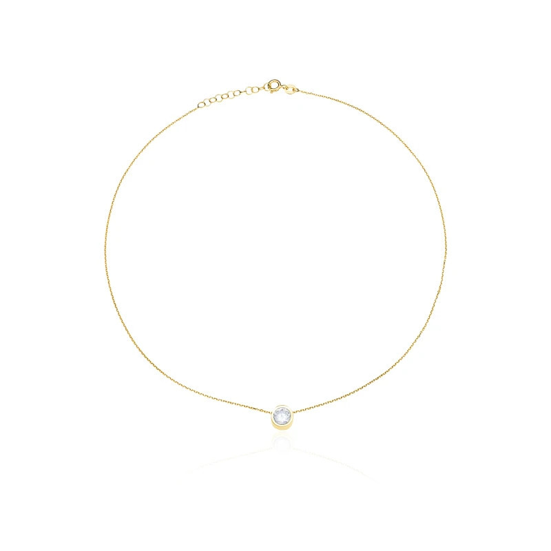 Gold-plated necklace, large ZIRCONIA |GoldJewellery