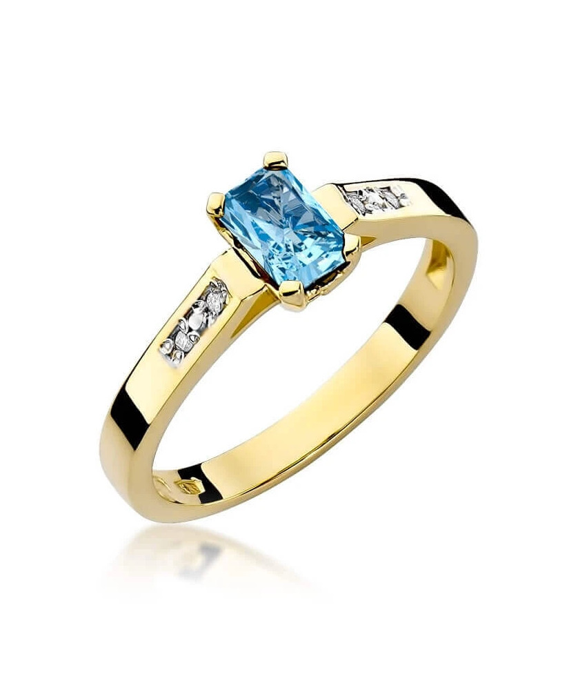 Złoty Pierścionek 14k z diamentem topaz 0,65ct