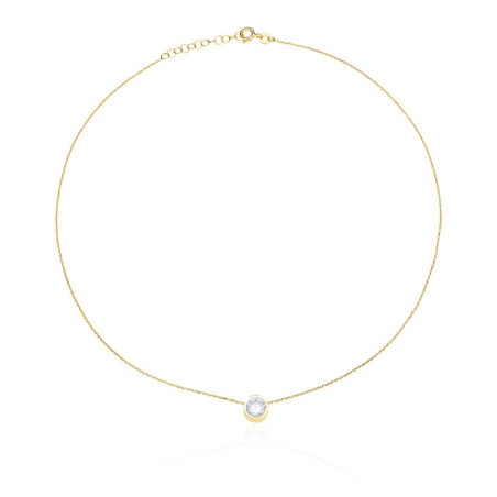 Gold-plated necklace, large ZIRCONIA |GoldJewellery