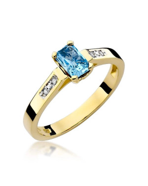 Złoty Pierścionek 14k z diamentem topaz 0,65ct