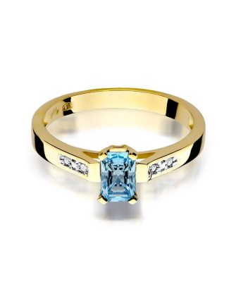 Złoty Pierścionek 14k z diamentem topaz 0,65ct