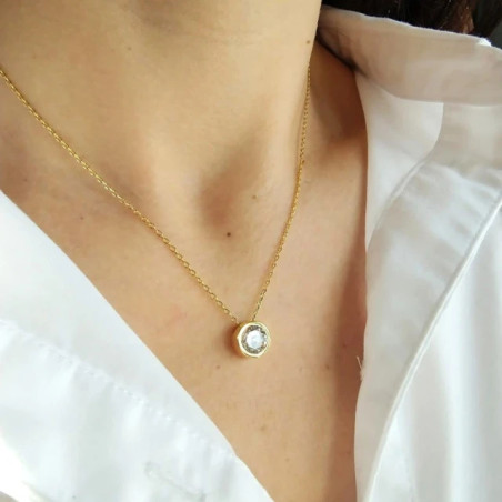 Gold-plated necklace, large ZIRCONIA |GoldJewellery