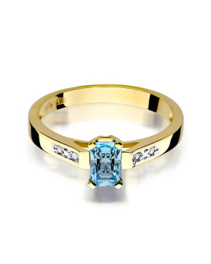 Złoty Pierścionek 14k z diamentem topaz 0,65ct