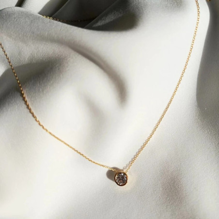 Gold-plated necklace, large ZIRCONIA |GoldJewellery
