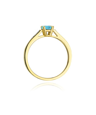 Złoty Pierścionek 14k z diamentem topaz 0,65ct
