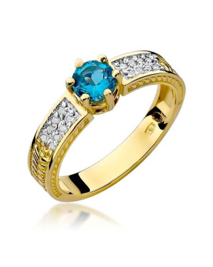 Złoty Pierścionek 14k z diamentem topaz 0,50ct