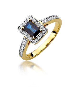 14k Gold Ring with 0.60ct Diamond Sapphire