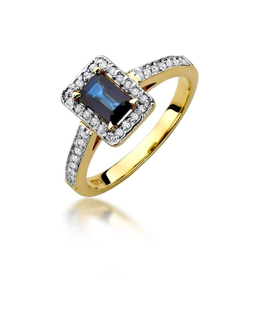 14k Gold Ring with 0.60ct Diamond Sapphire