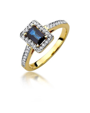 14k Gold Ring with 0.60ct Diamond Sapphire