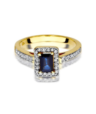 14k Gold Ring with 0.60ct Diamond Sapphire