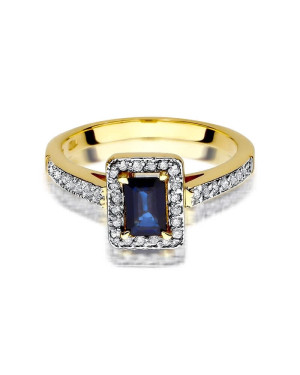 14k Gold Ring with 0.60ct Diamond Sapphire