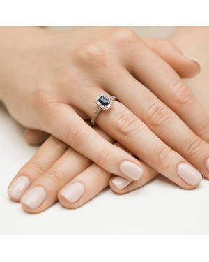 14k Gold Ring with 0.60ct Diamond Sapphire