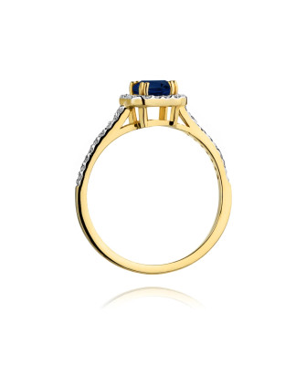 Złoty Pierścionek 14k z diamentem szafir 0,60ct