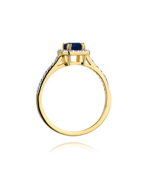 14k Gold Ring with 0.60ct Diamond Sapphire