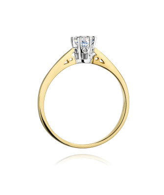 Złoty Pierścionek 14k z diamentem brylant 0,30ct