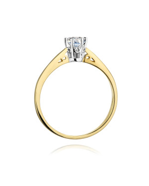 Złoty Pierścionek 14k z diamentem brylant 0,30ct