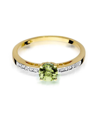 Złoty Pierścionek 14k z diamentem oliwin 0,60ct