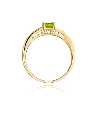 Złoty Pierścionek 14k z diamentem oliwin 0,60ct