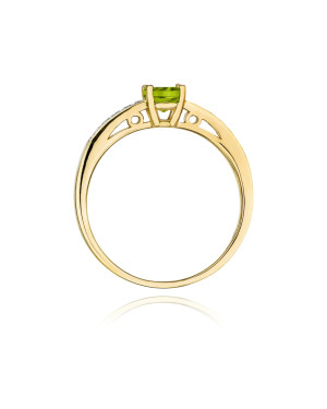 Złoty Pierścionek 14k z diamentem oliwin 0,60ct