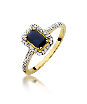 Złoty Pierścionek 14k z diamentem szafir 0,60ct