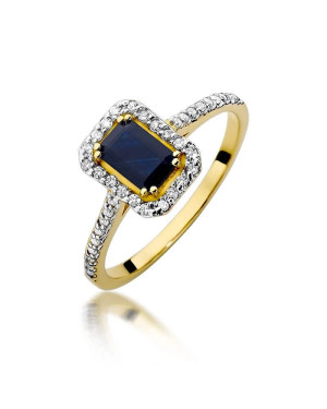 Złoty Pierścionek 14k z diamentem szafir 0,60ct