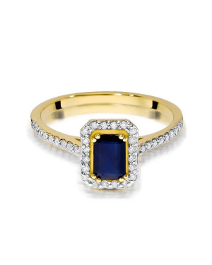 Złoty Pierścionek 14k z diamentem szafir 0,60ct