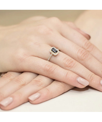 Złoty Pierścionek 14k z diamentem szafir 0,60ct