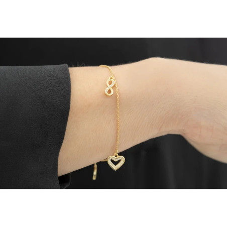 Gold-plated HEART HORSESHOE AND INFINITY bracelet SBZ47| GoldJewellery