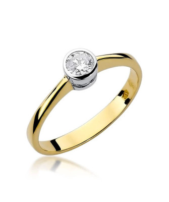 Złoty Pierścionek 14k z diamentem brylant 0,30ct