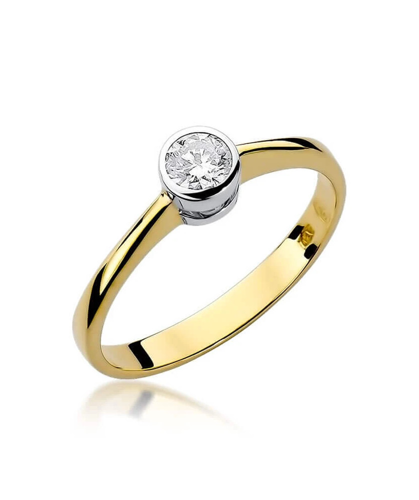 Złoty Pierścionek 14k z diamentem brylant 0,30ct