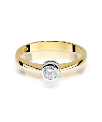 Złoty Pierścionek 14k z diamentem brylant 0,30ct
