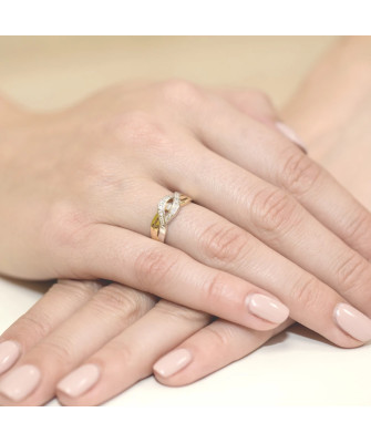 Złoty Pierścionek 14k z diamentem brylant 0,10ct