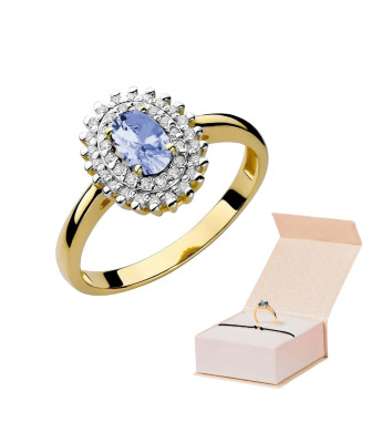 14k Gold Ring with Tanzanite Diamond 0.40ct