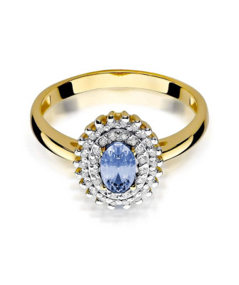 14k Gold Ring with Tanzanite Diamond 0.40ct