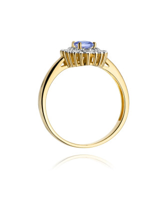 14k Gold Ring with Tanzanite Diamond 0.40ct