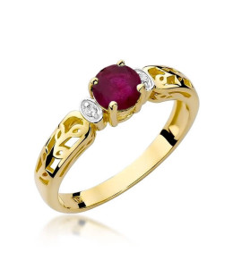 14k Gold Ring with Diamond Ruby 0.60ct