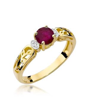 14k Gold Ring with Diamond Ruby 0.60ct